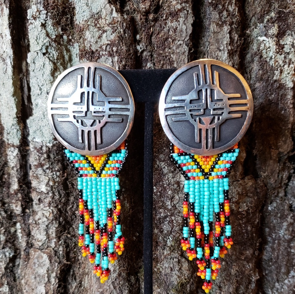 LARGE fine sterling Concho earrings handmade